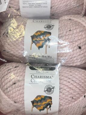 Loops & Threads Charisma Blush Tweed Yarn Lot 3 Skeins Bulky 5 3 oz New